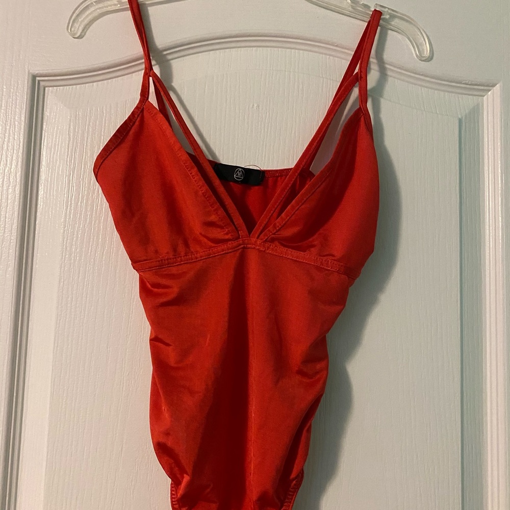 Misguided Red Strappy Bodysuit